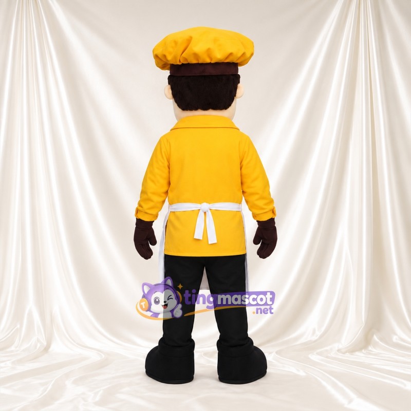 Costume de mascotte Chef cuisinier – selon la photo – Toque de chef (jaune); Chemise (jaune); Tablier (blanc) Costume de mascotte Chef cuisinier – selon la photo – Toque de chef (jaune); Chemise (jaune); Tablier (blanc)