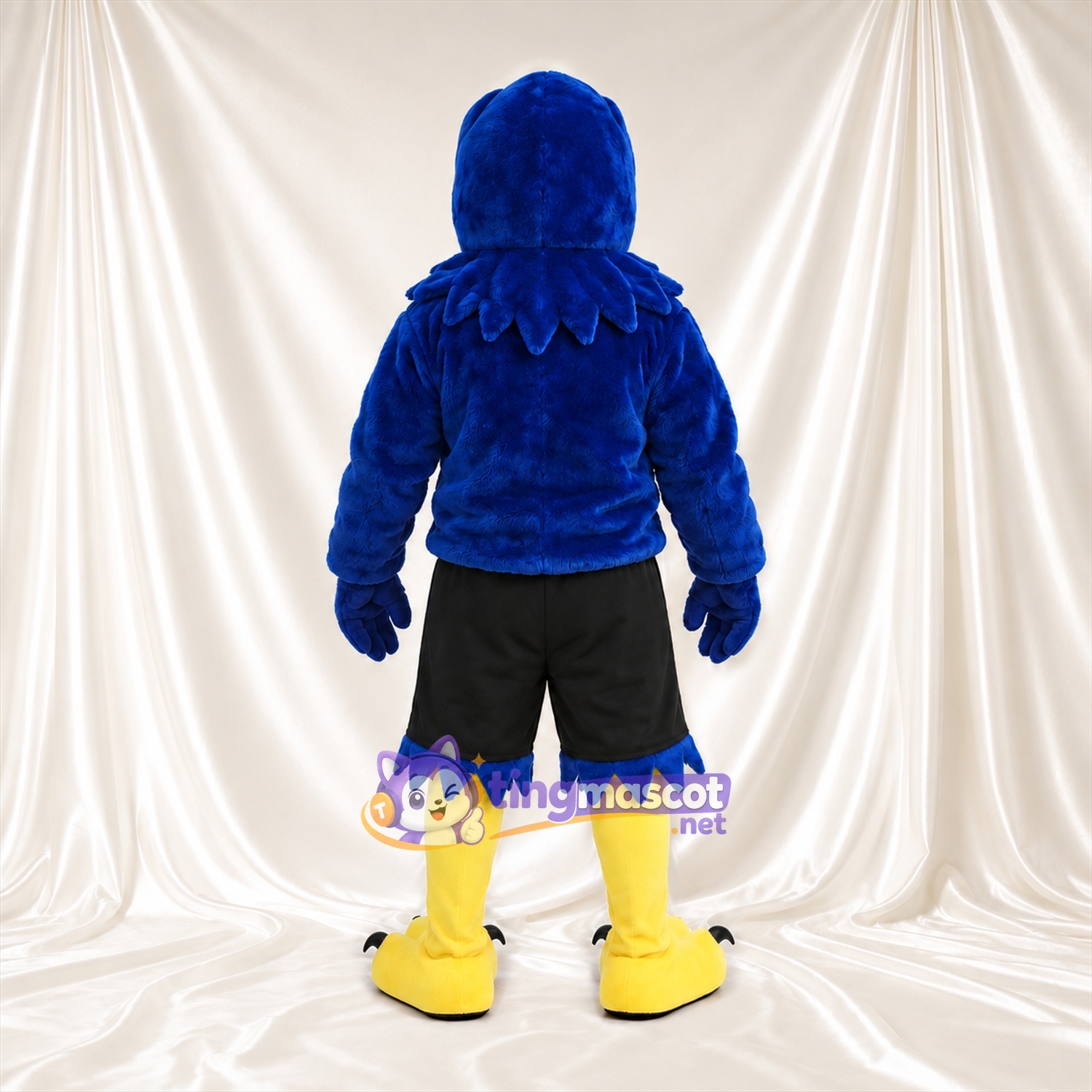 Maskottchenkostüm Adler – blau – Shorts (schwarz); Krallen (gelb) Maskottchenkostüm Adler – blau – Shorts (schwarz); Krallen (gelb)
