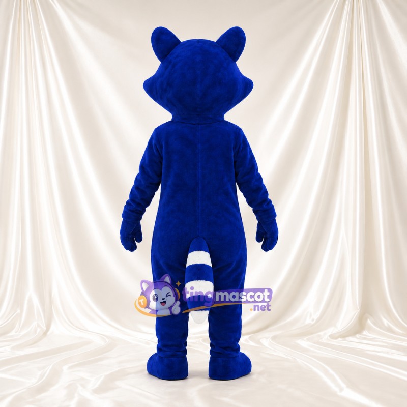 Blue Raccoon Mascot Costume - White Face Markings and White Belly Blue Raccoon Mascot Costume - White Face Markings and White Belly
