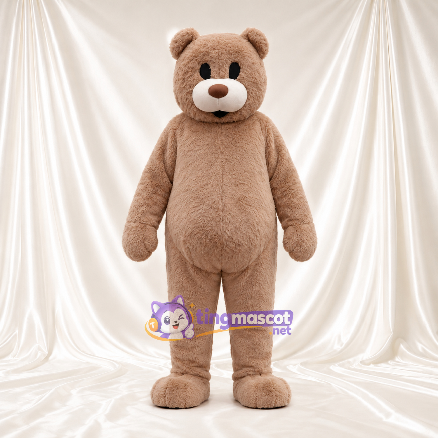 Costume de mascotte Nounours – brun clair – Museau (crème); Yeux (petit, noir) Costume de mascotte Nounours – brun clair – Museau (crème); Yeux (petit, noir)
