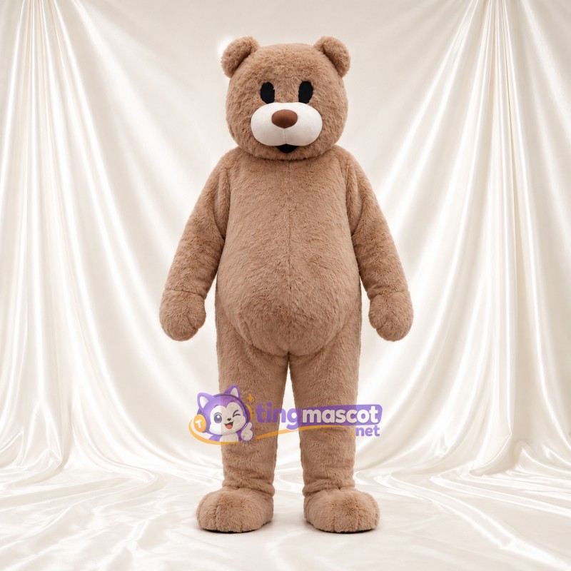 Costume de mascotte Nounours – brun clair – Museau (crème); Yeux (petit, noir) Costume de mascotte Nounours – brun clair – Museau (crème); Yeux (petit, noir)