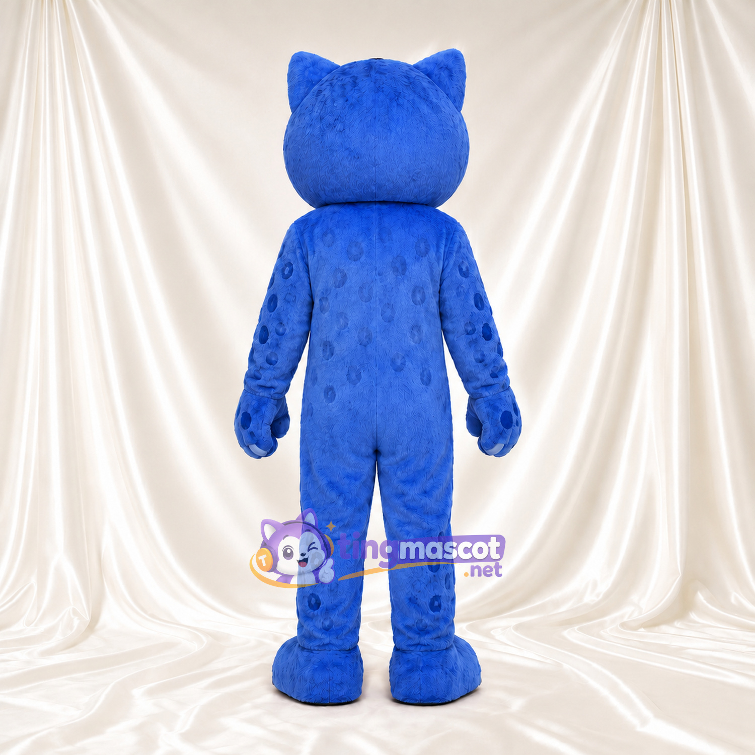 Costume de mascotte Chat – bleu – Yeux (jaune); Langue (long, rose) Costume de mascotte Chat – bleu – Yeux (jaune); Langue (long, rose)