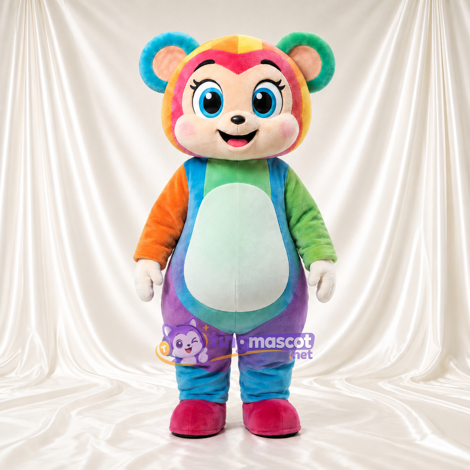 Costume de mascotte Ours – arc-en-ciel – Ventre; Chaussures (rose) Costume de mascotte Ours – arc-en-ciel – Ventre; Chaussures (rose)