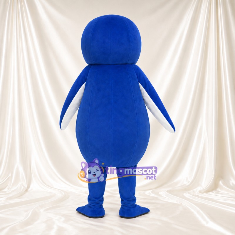 Maskottchenkostüm Pinguin – blau – Bauch (weiß); Gesicht (oval, weiß) Maskottchenkostüm Pinguin – blau – Bauch (weiß); Gesicht (oval, weiß)