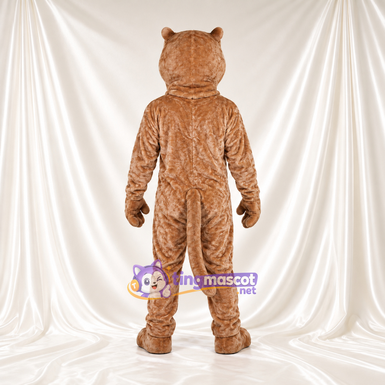 Costume de mascotte Puma – brun clair – Bouche à crocs (large); Museau (crème) Costume de mascotte Puma – brun clair – Bouche à crocs (large); Museau (crème)