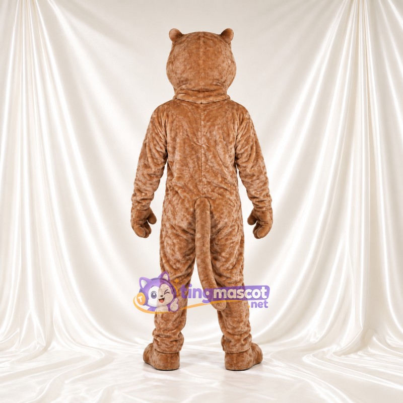 Costume de mascotte Puma – brun clair – Bouche à crocs (large); Museau (crème) Costume de mascotte Puma – brun clair – Bouche à crocs (large); Museau (crème)