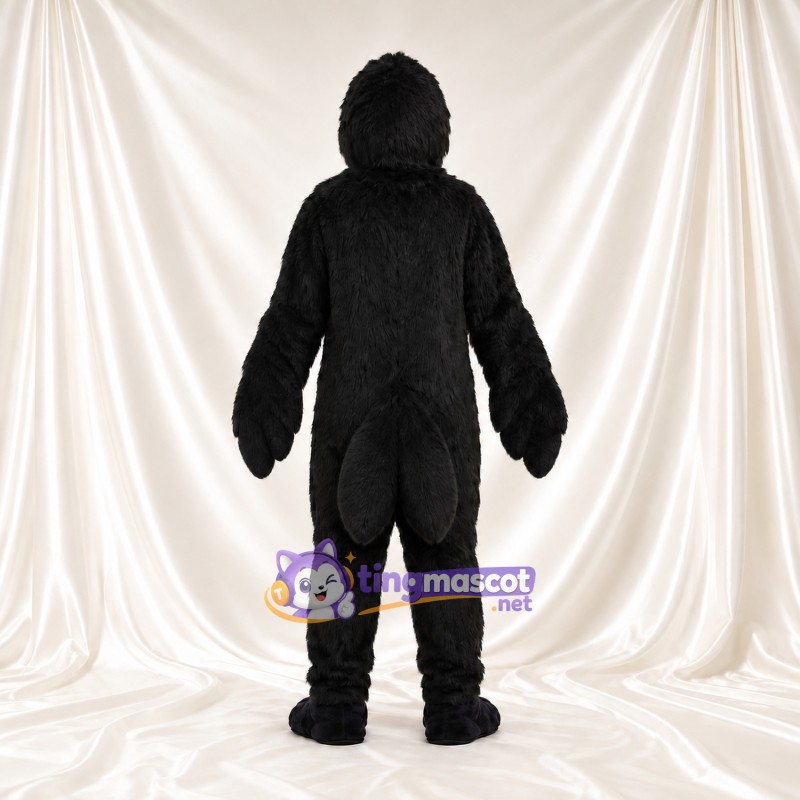 Maskottchenkostüm Rabe – schwarz – Schnabel (schwarz); Körper (zottelig) Maskottchenkostüm Rabe – schwarz – Schnabel (schwarz); Körper (zottelig)