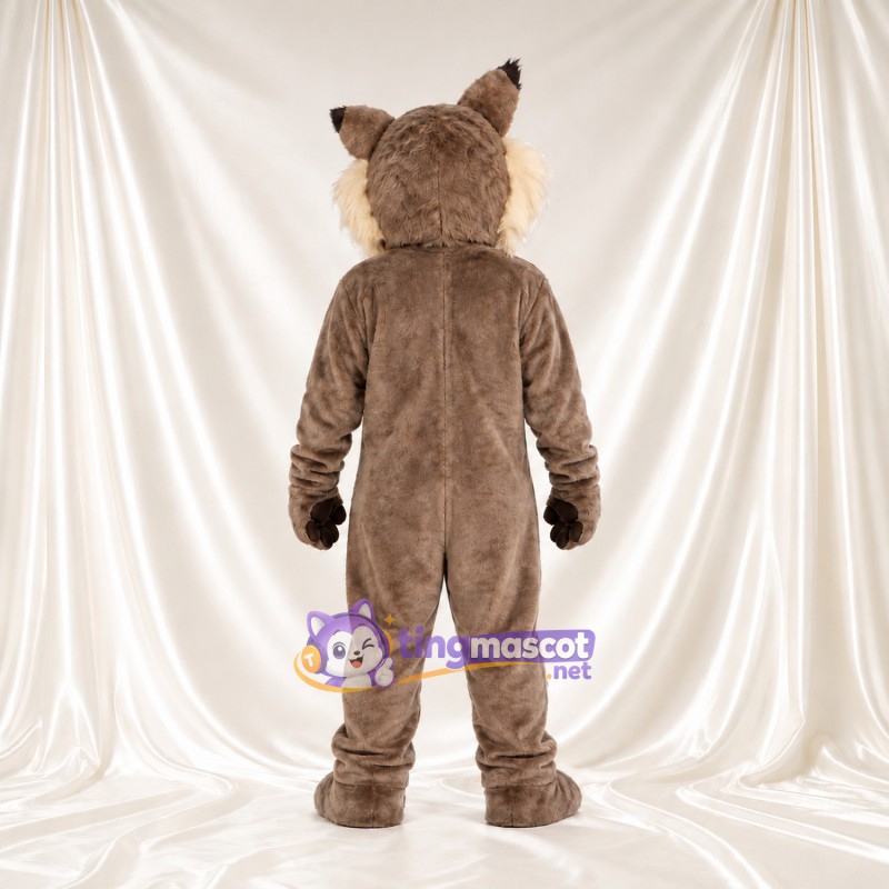 Costume de mascotte Chat sauvage – gris – Torse (crème); Nez (rose) Costume de mascotte Chat sauvage – gris – Torse (crème); Nez (rose)