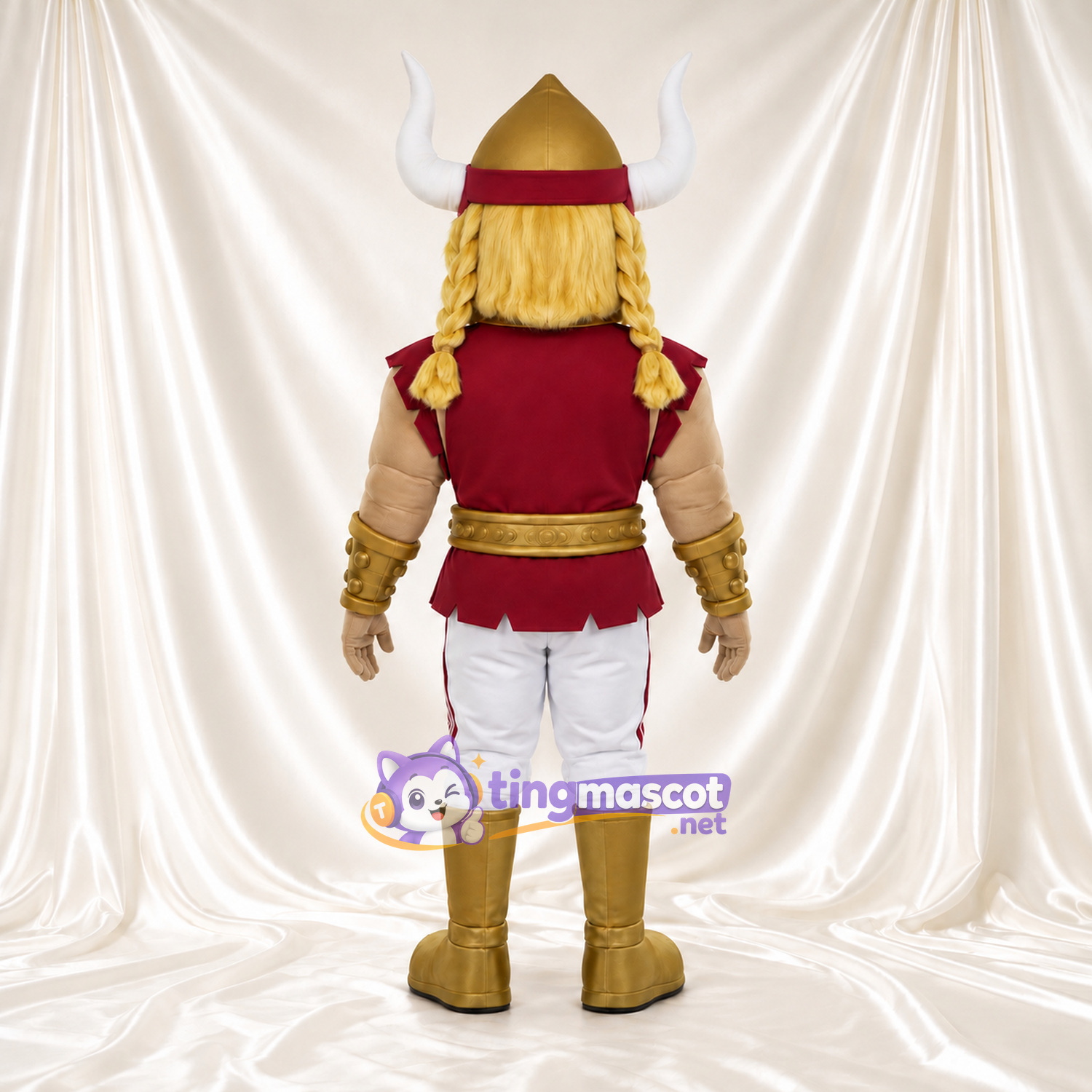 Costume de mascotte Guerrier – selon la photo – Casque; Tunique (bordeaux); Bottes (doré) Costume de mascotte Guerrier – selon la photo – Casque; Tunique (bordeaux); Bottes (doré)