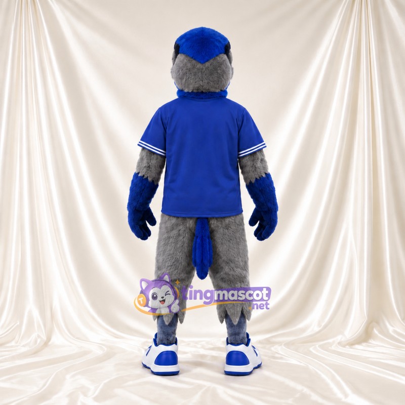 Costume de mascotte Geai bleu – selon la photo – Polo (bleu); Pantalon (gris, à plumes) Costume de mascotte Geai bleu – selon la photo – Polo (bleu); Pantalon (gris, à plumes)