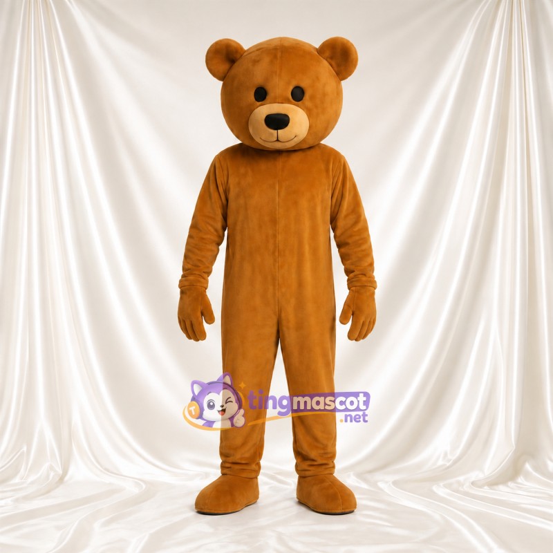 Costume de mascotte Nounours – marron – Tête (rond); Museau (brun clair) Costume de mascotte Nounours – marron – Tête (rond); Museau (brun clair)