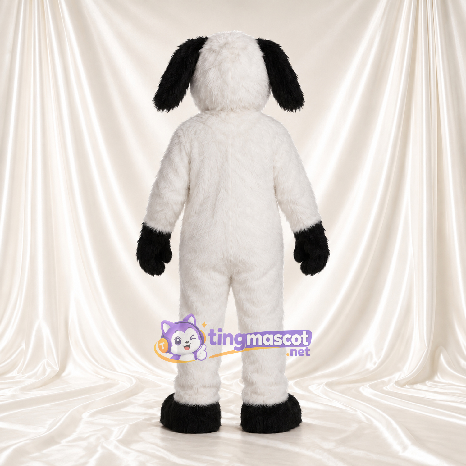 Costume de mascotte Chien – noir / blanc – Corps (grand); Taches; Oreilles tombantes Costume de mascotte Chien – noir / blanc – Corps (grand); Taches; Oreilles tombantes