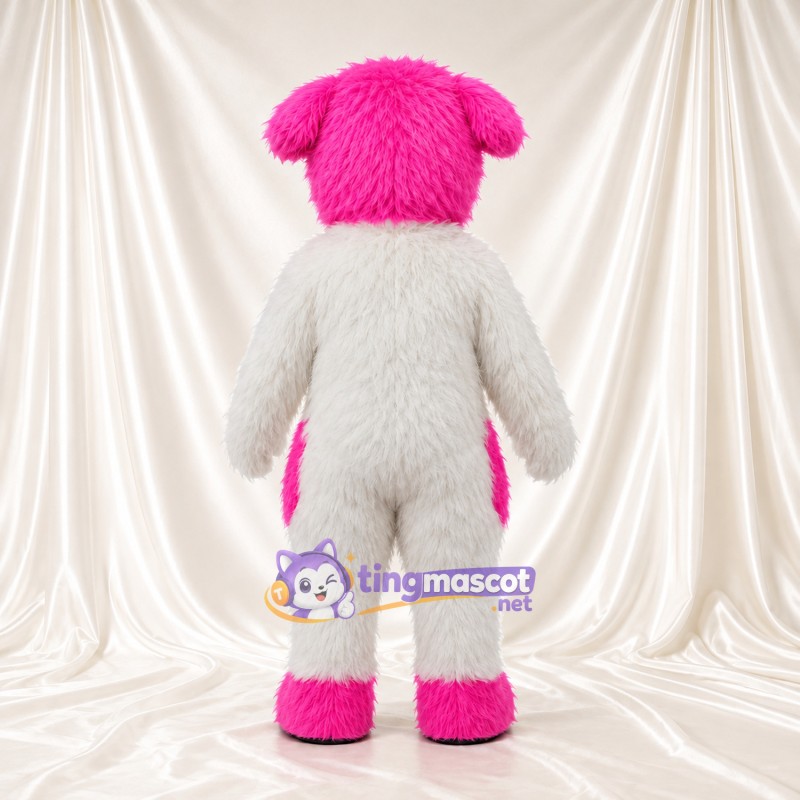 Costume de mascotte Chien – blanc / rose – Torse (rose) Costume de mascotte Chien – blanc / rose – Torse (rose)