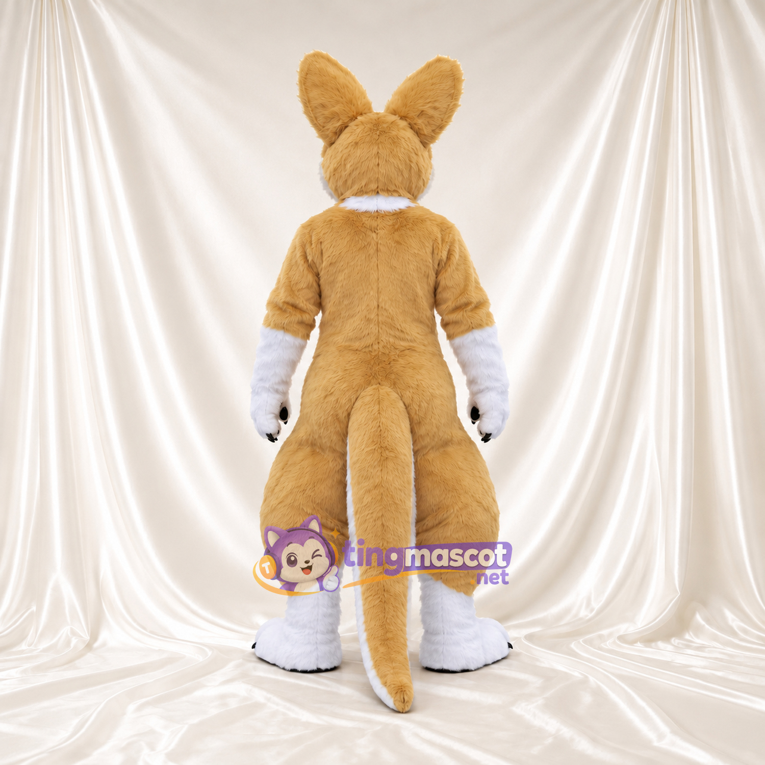Costume de mascotte Fennec – brun clair – Oreilles (grand); Torse (blanc) Costume de mascotte Fennec – brun clair – Oreilles (grand); Torse (blanc)