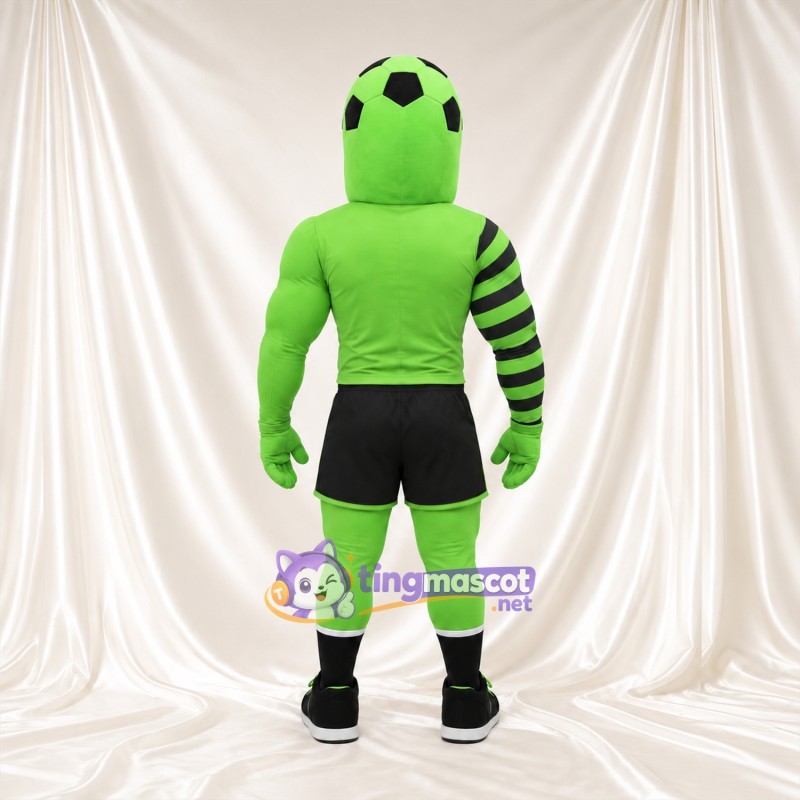 Costume de mascotte Ballon de football – vert – Corps musclé; Short (noir) Costume de mascotte Ballon de football – vert – Corps musclé; Short (noir)