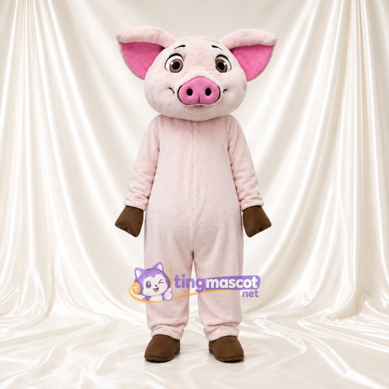 Maskottchenkostüm Schwein – blassrosa – Ohren (groß); Hufe (braun) Maskottchenkostüm Schwein – blassrosa – Ohren (groß); Hufe (braun)