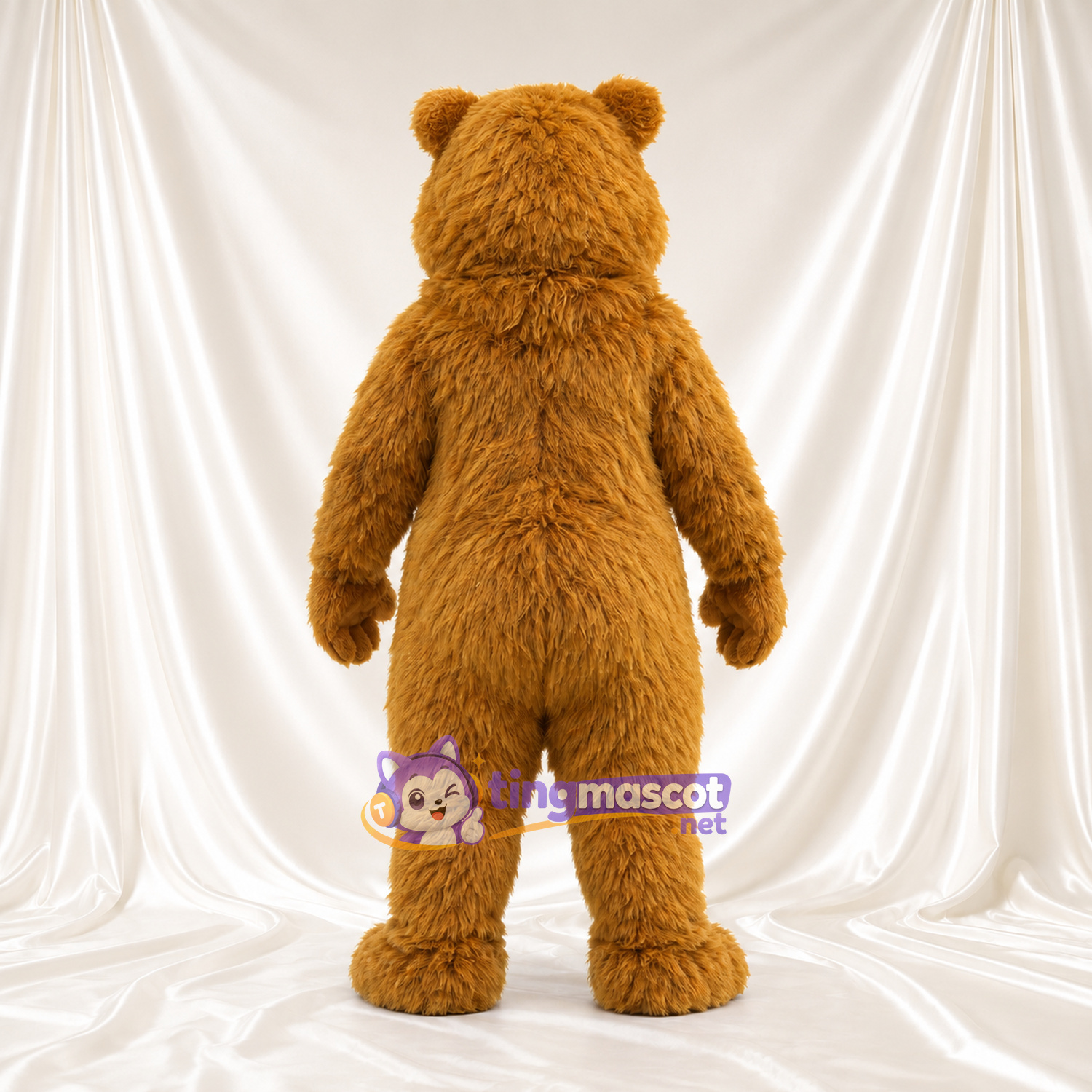 Golden Bear Mascot Costume - Shaggy Body and Open Smile Golden Bear Mascot Costume - Shaggy Body and Open Smile