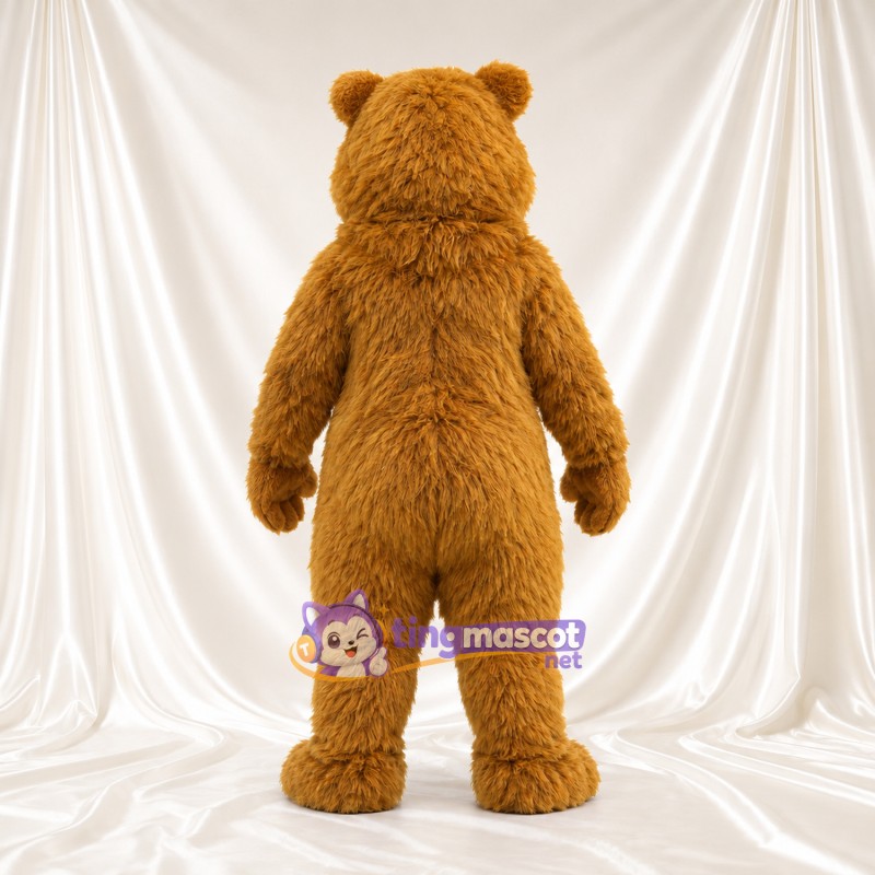 Golden Bear Mascot Costume - Shaggy Body and Open Smile Golden Bear Mascot Costume - Shaggy Body and Open Smile