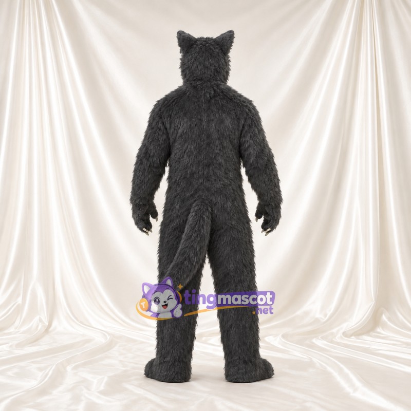 Costume de mascotte Loup – anthracite – Corps (hirsute); Longue queue Costume de mascotte Loup – anthracite – Corps (hirsute); Longue queue