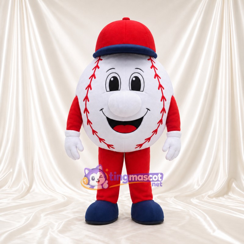 Baseball Character Mascot Costume - Red Cap and Red Outfit Baseball Character Mascot Costume - Red Cap and Red Outfit