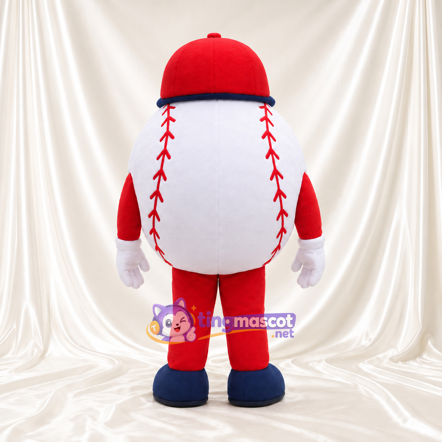 Baseball Character Mascot Costume - Red Cap and Red Outfit Baseball Character Mascot Costume - Red Cap and Red Outfit