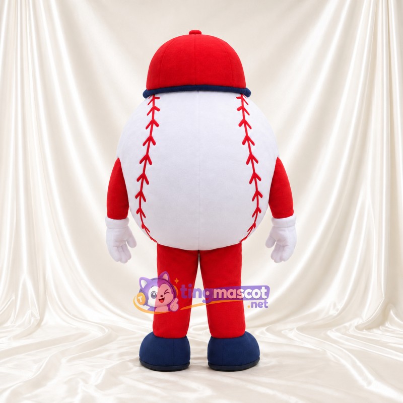 Baseball Character Mascot Costume - Red Cap and Red Outfit Baseball Character Mascot Costume - Red Cap and Red Outfit