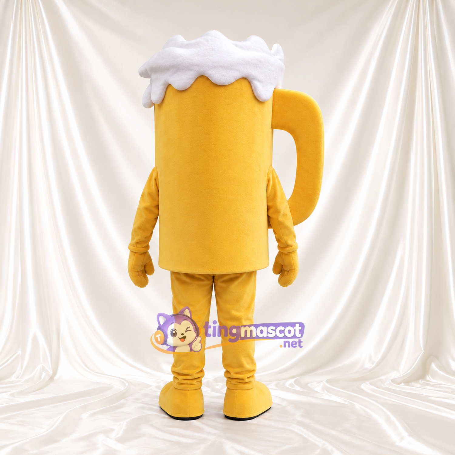 Beer Mug Mascot Costume - Foam Top and Smiling Face Beer Mug Mascot Costume - Foam Top and Smiling Face