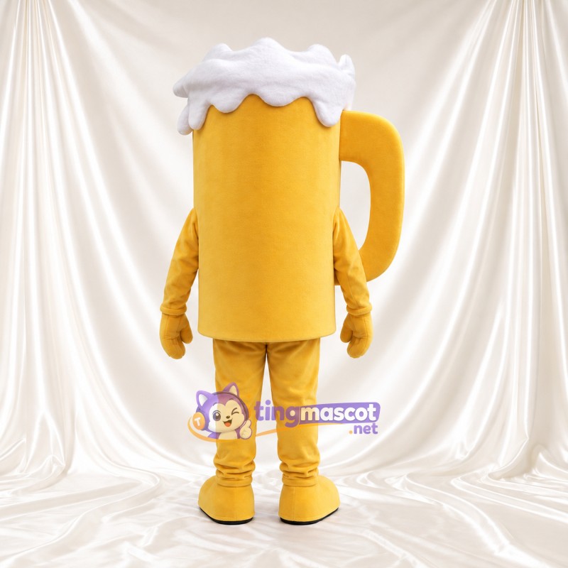 Beer Mug Mascot Costume - Foam Top and Smiling Face Beer Mug Mascot Costume - Foam Top and Smiling Face