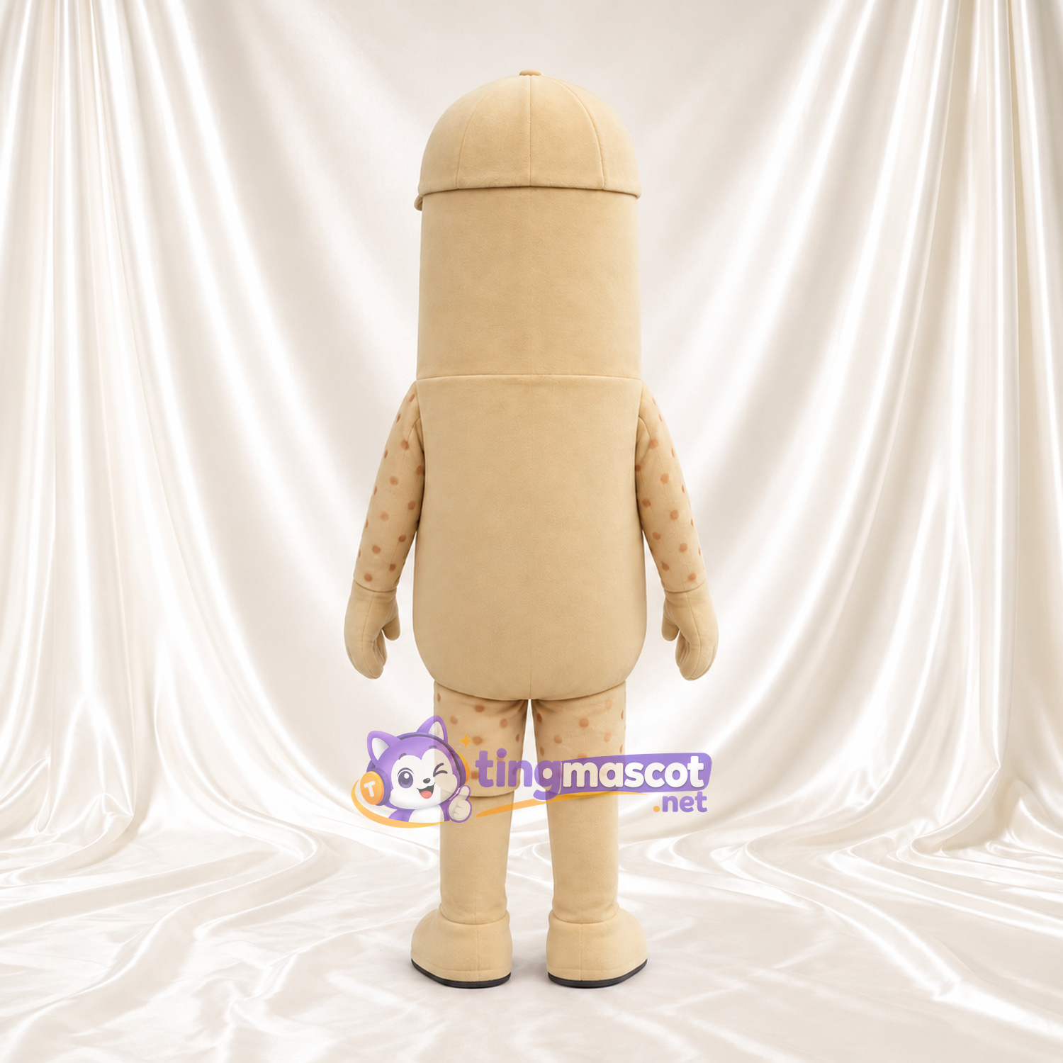 Costume de mascotte Capsule – beige – Casquette; Tenue Costume de mascotte Capsule – beige – Casquette; Tenue