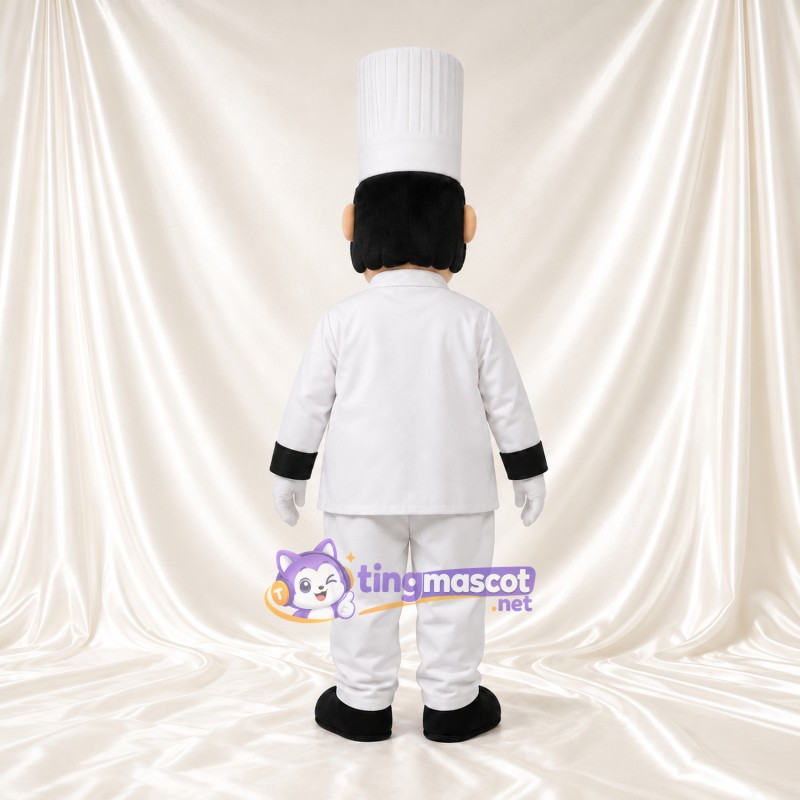 Chef Character Mascot Costume - Tall White Hat and Black Bow Tie Chef Character Mascot Costume - Tall White Hat and Black Bow Tie