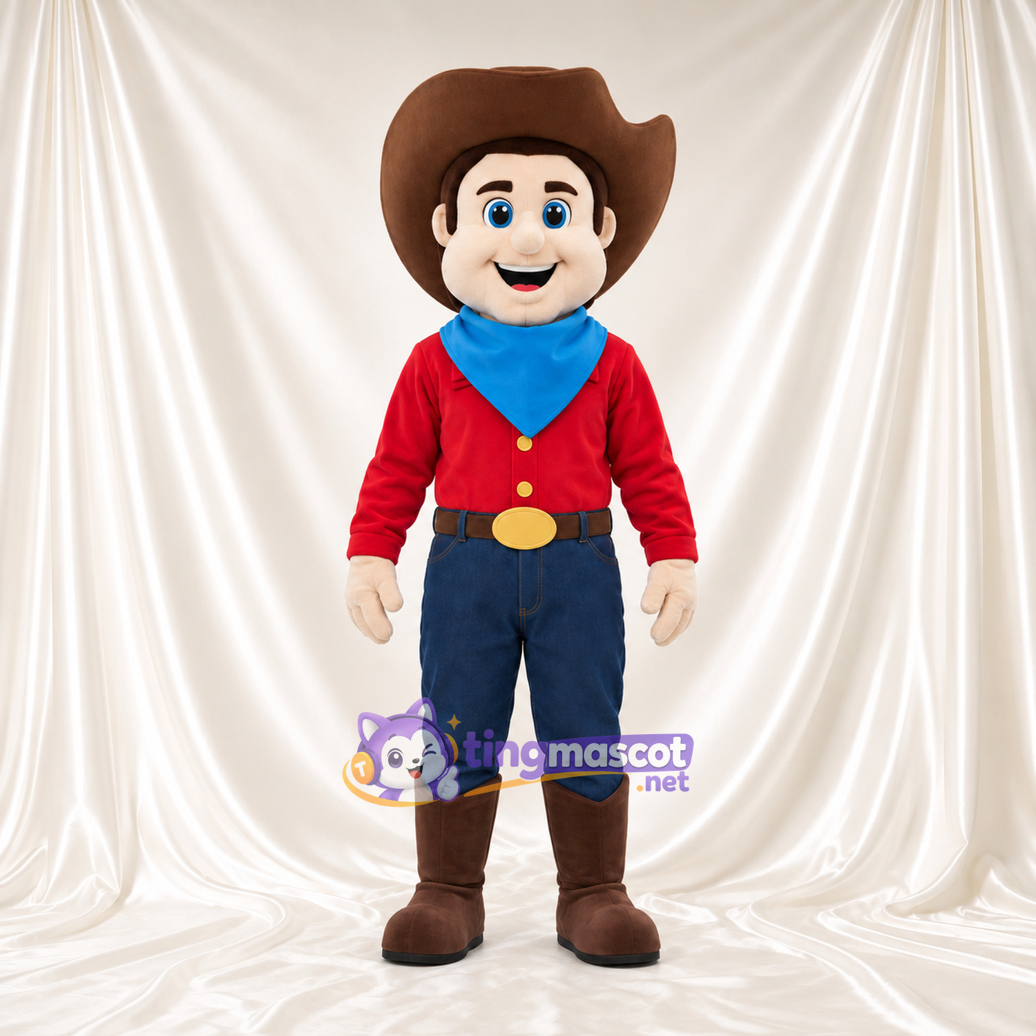 Costume de mascotte Garçon cowboy – selon la photo – Chapeau (marron); Chemise (rouge); Bandana (bleu) Costume de mascotte Garçon cowboy – selon la photo – Chapeau (marron); Chemise (rouge); Bandana (bleu)