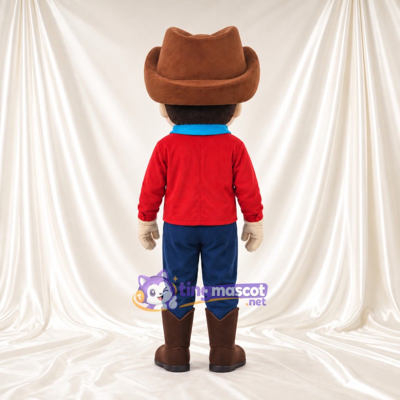 Maskottchenkostüm Cowboy-Junge – wie abgebildet – Hemd (rot); Hose (blau); Stiefel (braun) Maskottchenkostüm Cowboy-Junge – wie abgebildet – Hemd (rot); Hose (blau); Stiefel (braun)