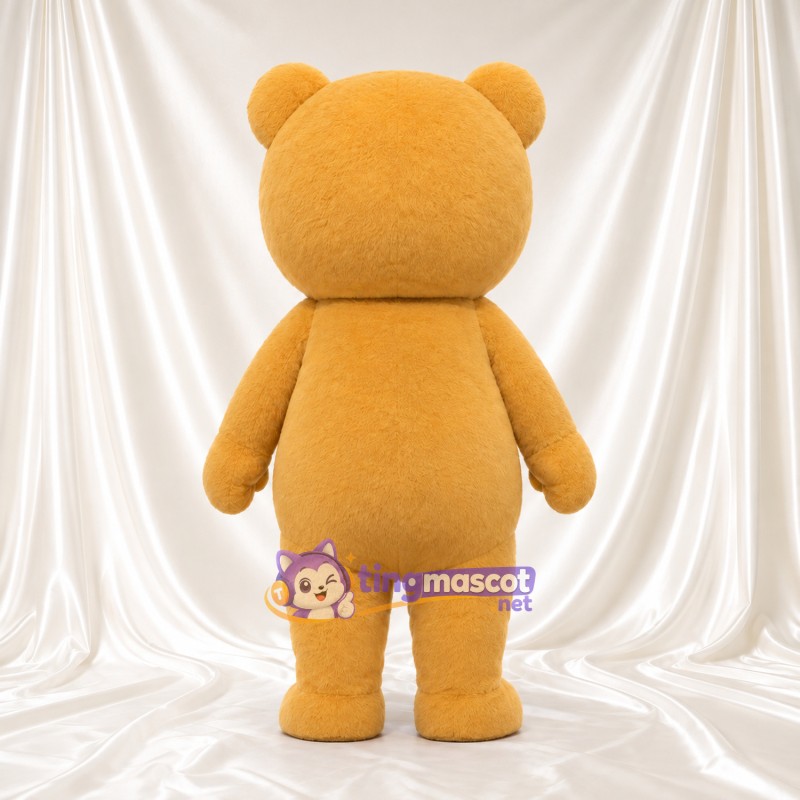 Costume de mascotte Nounours – doré – Museau (blanc); Yeux (petit, souriant) Costume de mascotte Nounours – doré – Museau (blanc); Yeux (petit, souriant)
