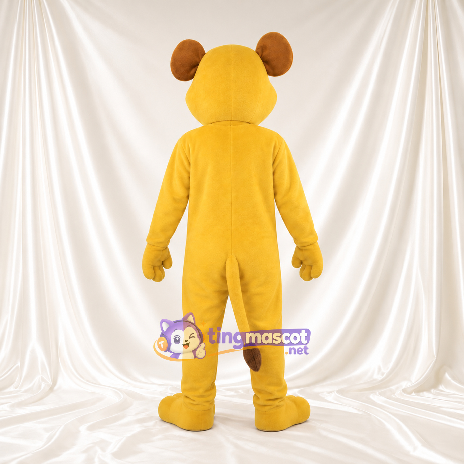 Costume de mascotte Lionceau – doré – Oreilles (marron); Ventre (crème) Costume de mascotte Lionceau – doré – Oreilles (marron); Ventre (crème)