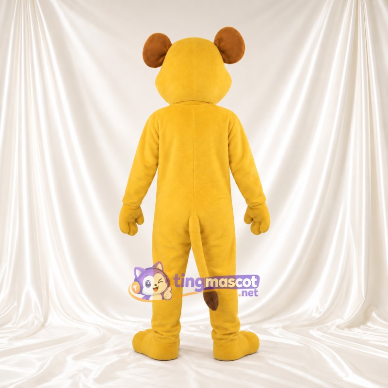 Costume de mascotte Lionceau – doré – Oreilles (marron); Ventre (crème) Costume de mascotte Lionceau – doré – Oreilles (marron); Ventre (crème)