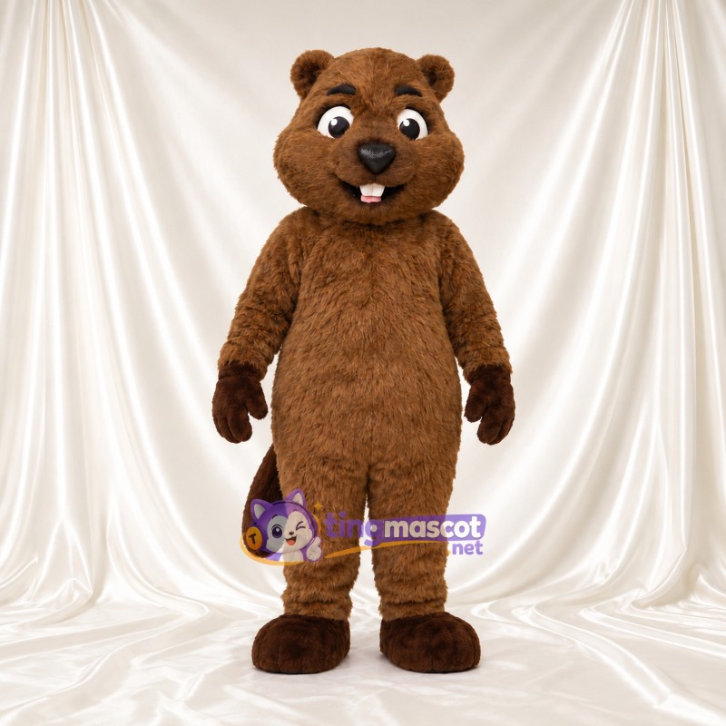 Costume de mascotte Castor – marron – Grandes incisives; Queue Costume de mascotte Castor – marron – Grandes incisives; Queue