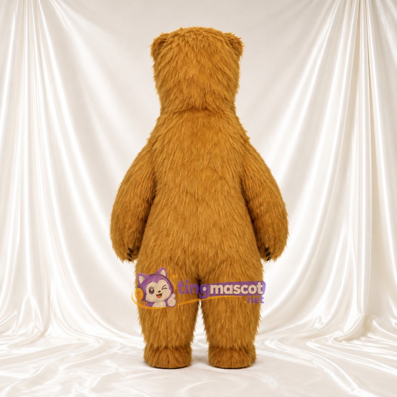 Golden Bear Mascot Costume - Shaggy Head and Black Claws Golden Bear Mascot Costume - Shaggy Head and Black Claws