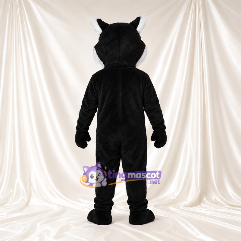 Black and White Husky Mascot Costume - Blue Eyes and White Chest Black and White Husky Mascot Costume - Blue Eyes and White Chest