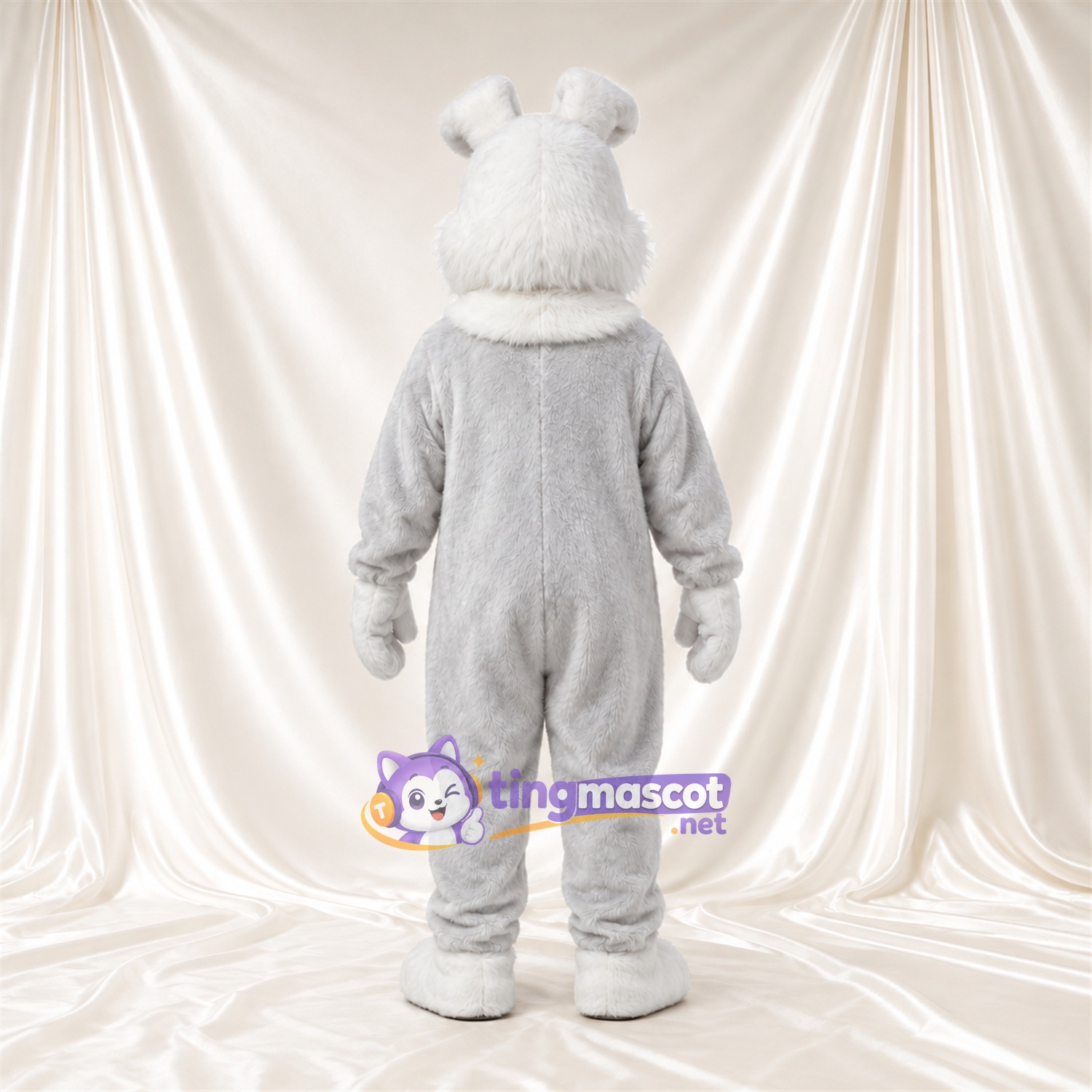Maskottchenkostüm Hase – grau / weiß – Nase (rosa); Ohr Maskottchenkostüm Hase – grau / weiß – Nase (rosa); Ohr