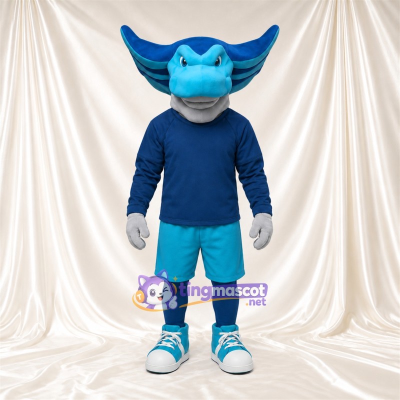 Blue Fantasy Creature Mascot Costume - Navy Sweatshirt and Turquoise Shorts Blue Fantasy Creature Mascot Costume - Navy Sweatshirt and Turquoise Shorts