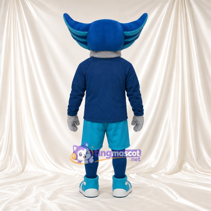 Blue Fantasy Creature Mascot Costume - Navy Sweatshirt and Turquoise Shorts Blue Fantasy Creature Mascot Costume - Navy Sweatshirt and Turquoise Shorts