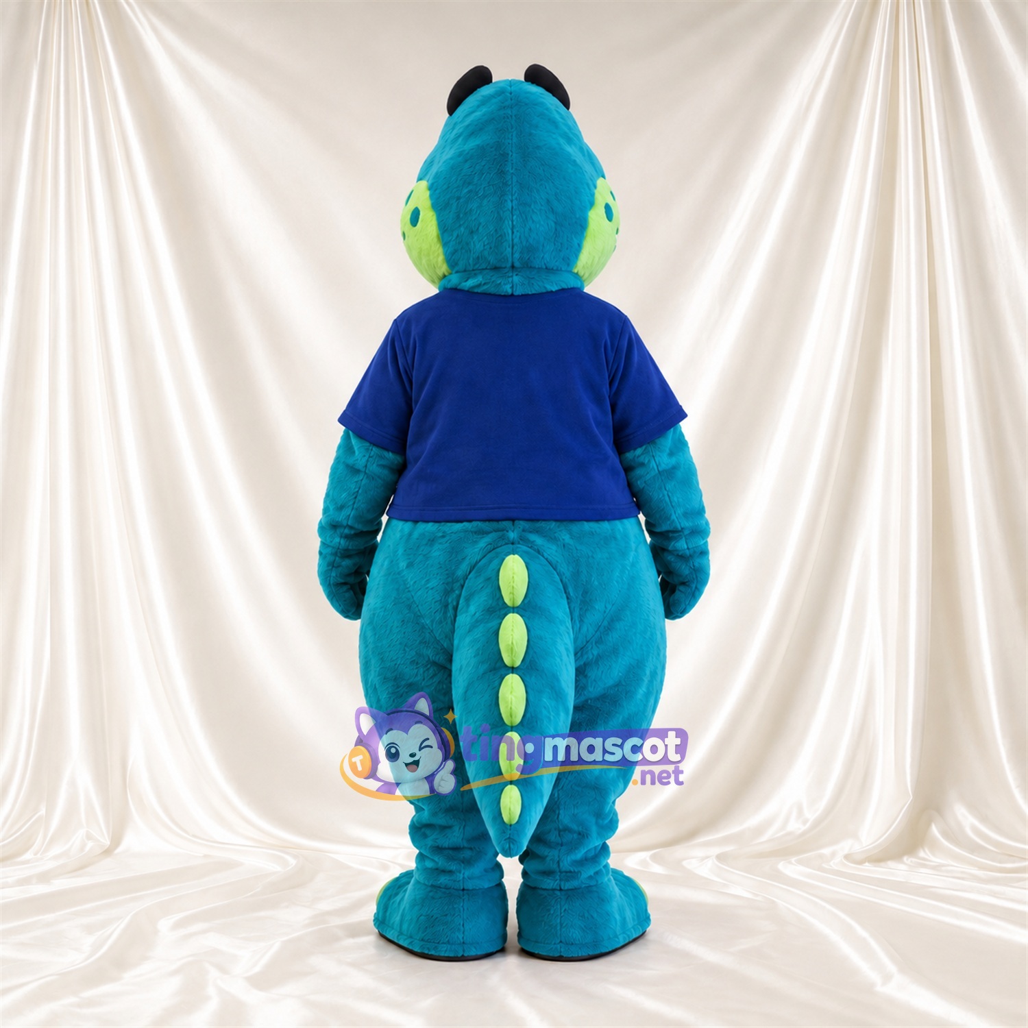 Blue Crocodile Mascot Costume - Blue Shirt and Green Belly Blue Crocodile Mascot Costume - Blue Shirt and Green Belly