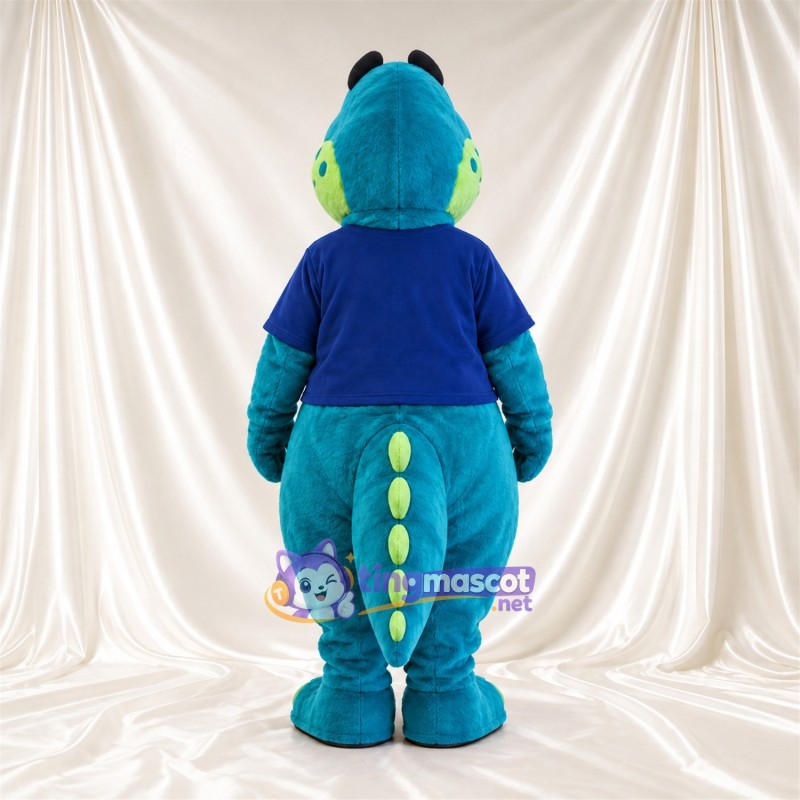 Blue Crocodile Mascot Costume - Blue Shirt and Green Belly Blue Crocodile Mascot Costume - Blue Shirt and Green Belly