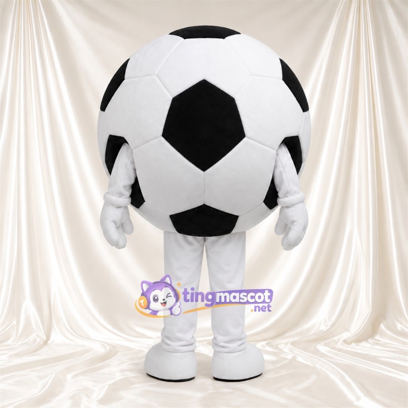 Costume de mascotte Ballon de football – noir / blanc – Jambes (blanc) Costume de mascotte Ballon de football – noir / blanc – Jambes (blanc)