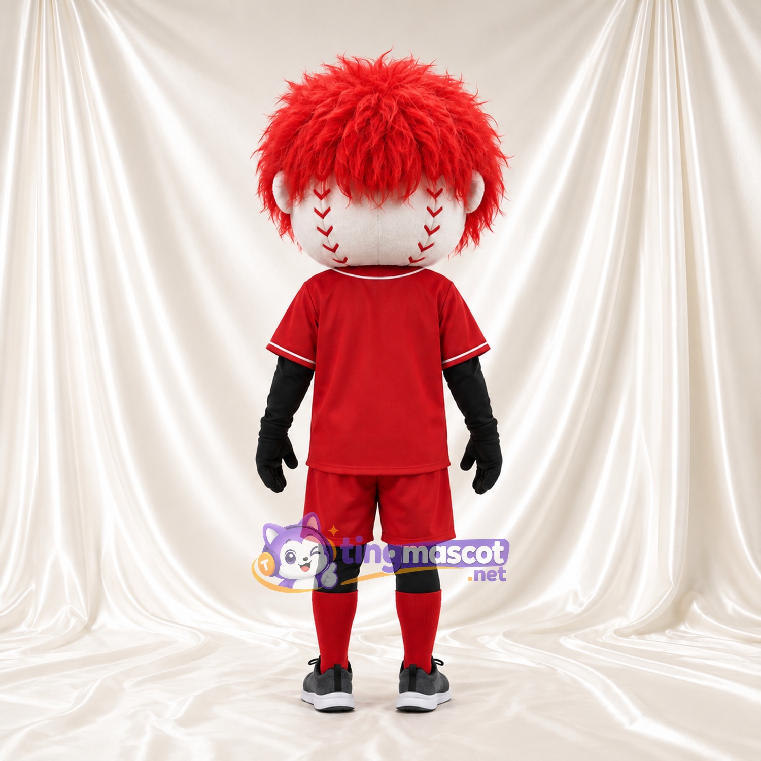 Costume de mascotte Balle de baseball – selon la photo – Cheveux (rouge); Uniforme (rouge) Costume de mascotte Balle de baseball – selon la photo – Cheveux (rouge); Uniforme (rouge)