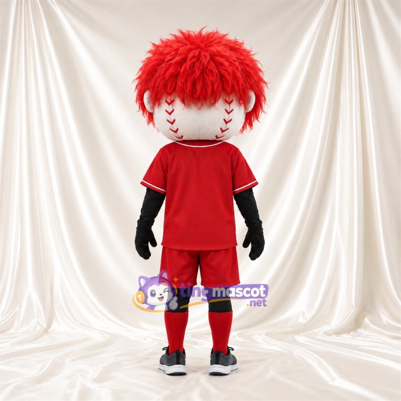 Costume de mascotte Balle de baseball – selon la photo – Cheveux (rouge); Uniforme (rouge) Costume de mascotte Balle de baseball – selon la photo – Cheveux (rouge); Uniforme (rouge)