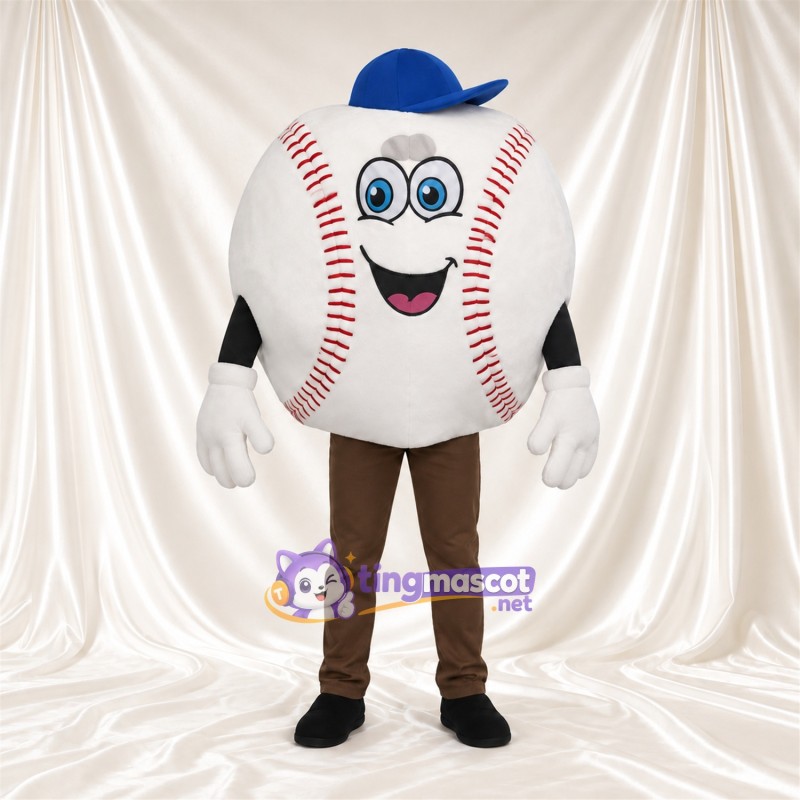 Baseball Character Mascot Costume - Blue Cap and Brown Pants Baseball Character Mascot Costume - Blue Cap and Brown Pants