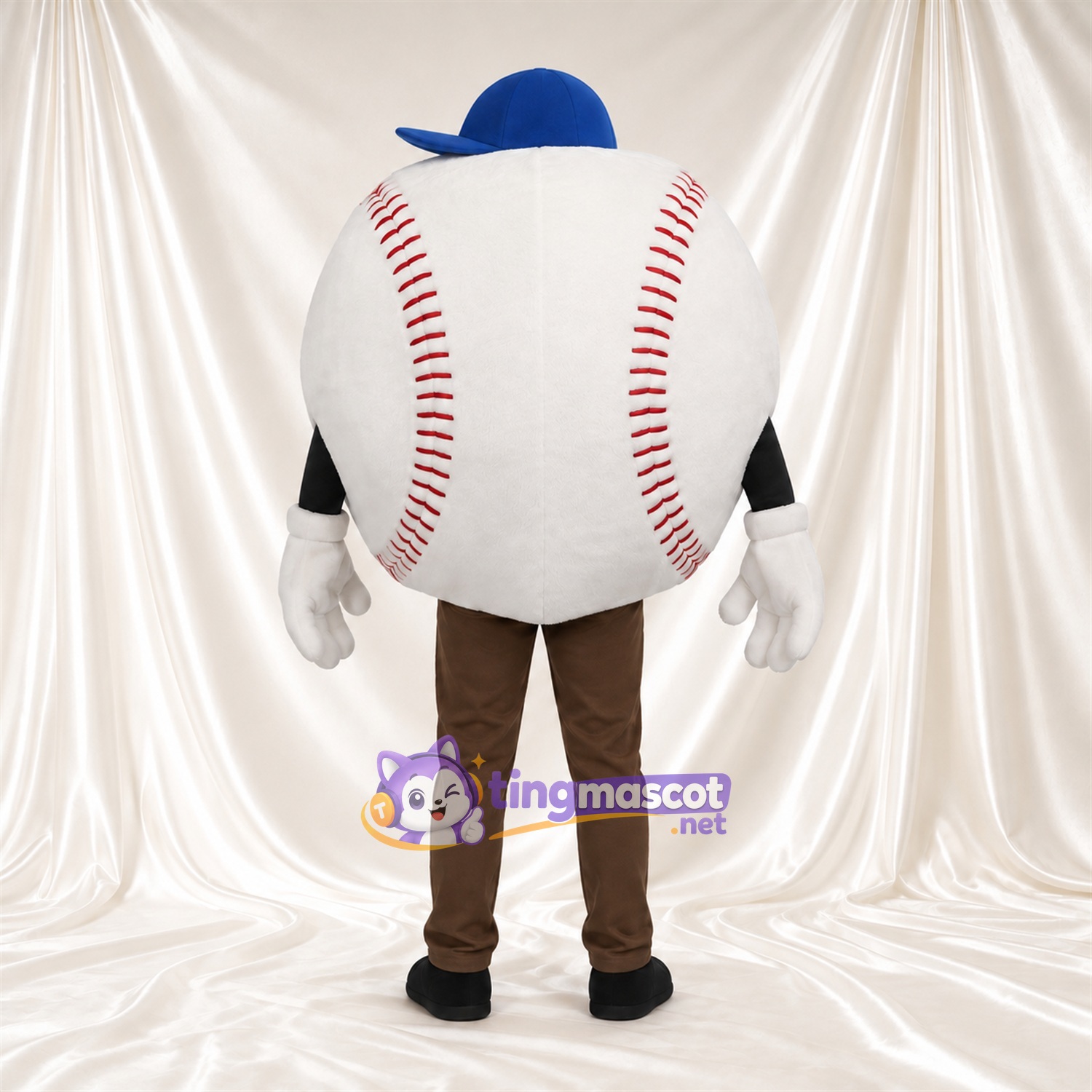 Baseball Character Mascot Costume - Blue Cap and Brown Pants Baseball Character Mascot Costume - Blue Cap and Brown Pants