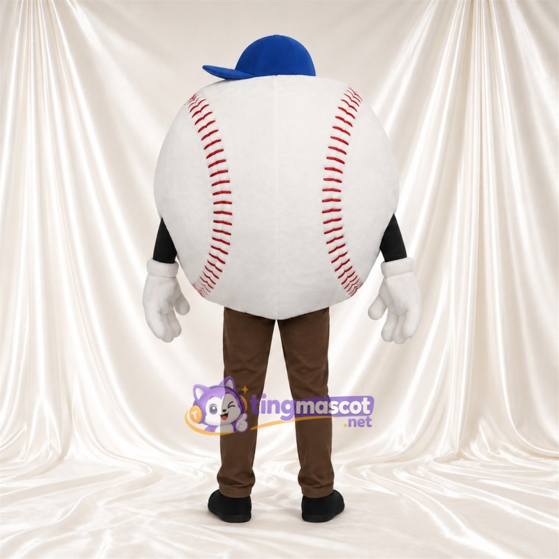 Baseball Character Mascot Costume - Blue Cap and Brown Pants Baseball Character Mascot Costume - Blue Cap and Brown Pants