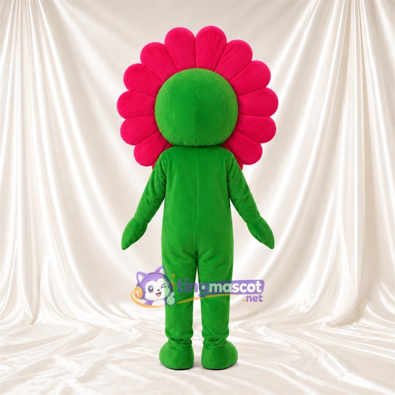Costume de mascotte Fleur – rose – Tige (jaune, vert); Corps Costume de mascotte Fleur – rose – Tige (jaune, vert); Corps